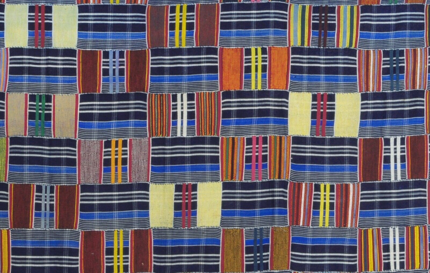Nice old rare African kente Ewe Ghana hand woven cloth textile home decoration - Tribalgh