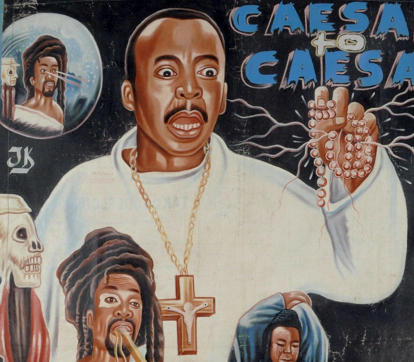 Αφίσα ταινίας Κινηματογράφου Γκάνα Αφρικανική ελαιογραφία Ζωγραφική στο χέρι Juju CAESAR TO CAESAR - Tribalgh