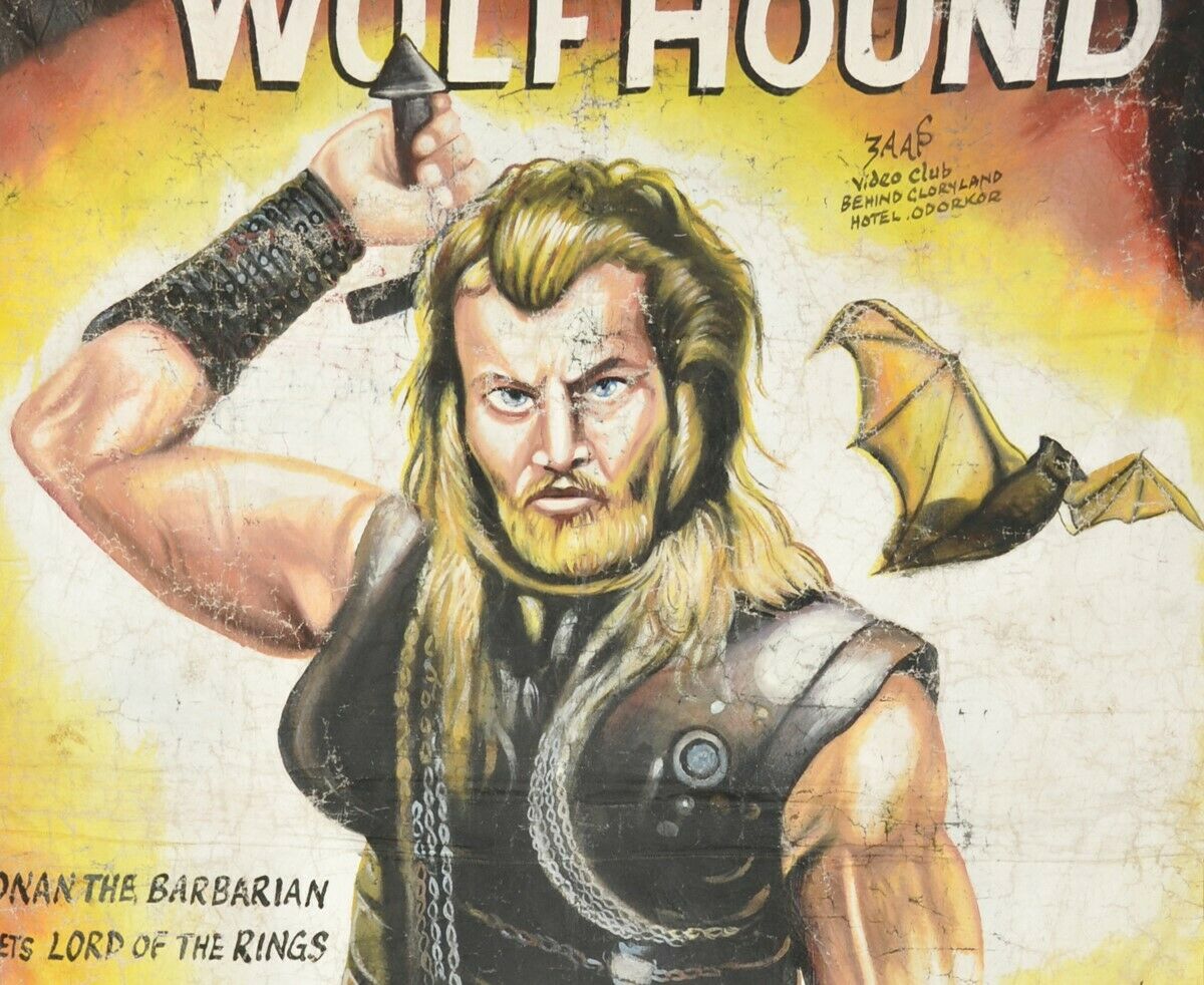 Póster de película africana Ghana arte de la pared pintado a mano WOLFHOUND - Tribalgh