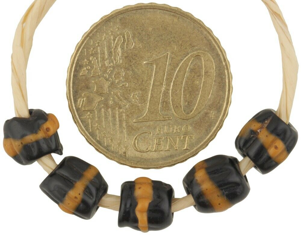 African trade beads Dog Tooth antique Venetian glass beads Fancy lampwork Ghana - Tribalgh