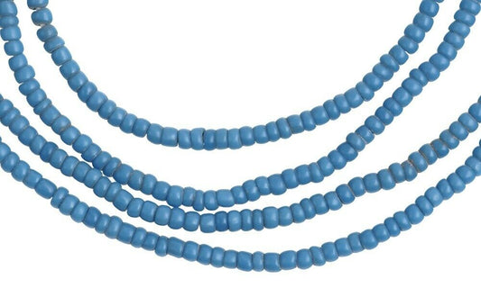 Blue Tiny 2 mm Old Venetian Drawn Seed Beads Strand – Rare Antique Trade Beads