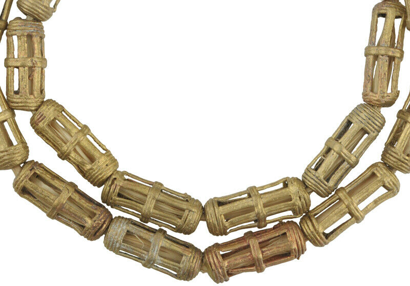 Perline in ottone dell'Africa occidentale Ashanti bronzo peso oro cera persa Ghana commercio etnico - Tribalgh