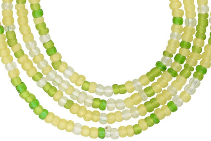 African Trade Old Tiny Venetian Glass Seed Beads Ethnic Necklace Translucent Mix - alternate view