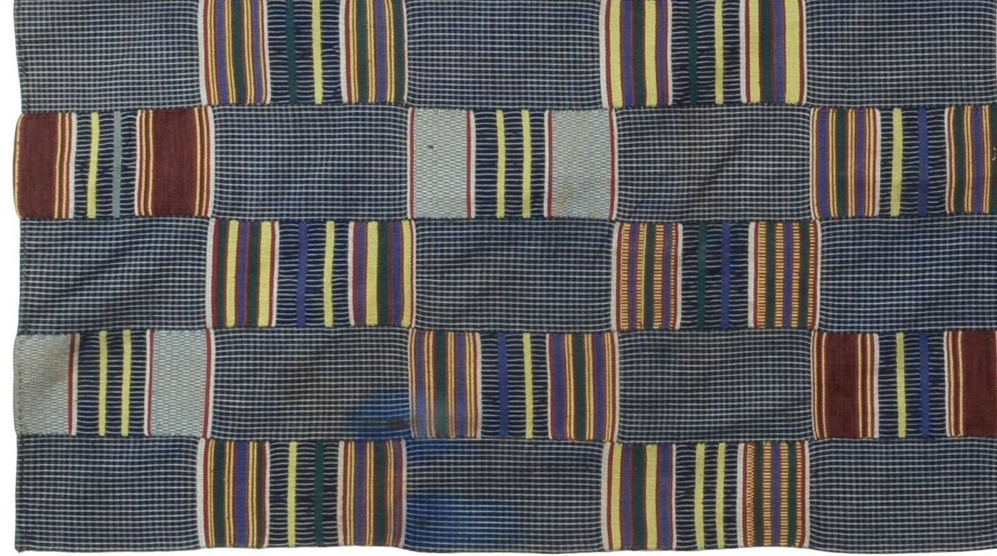Old African kente Ewe Ghana hand woven cloth textile home Art decor Guinea Fowl - Tribalgh