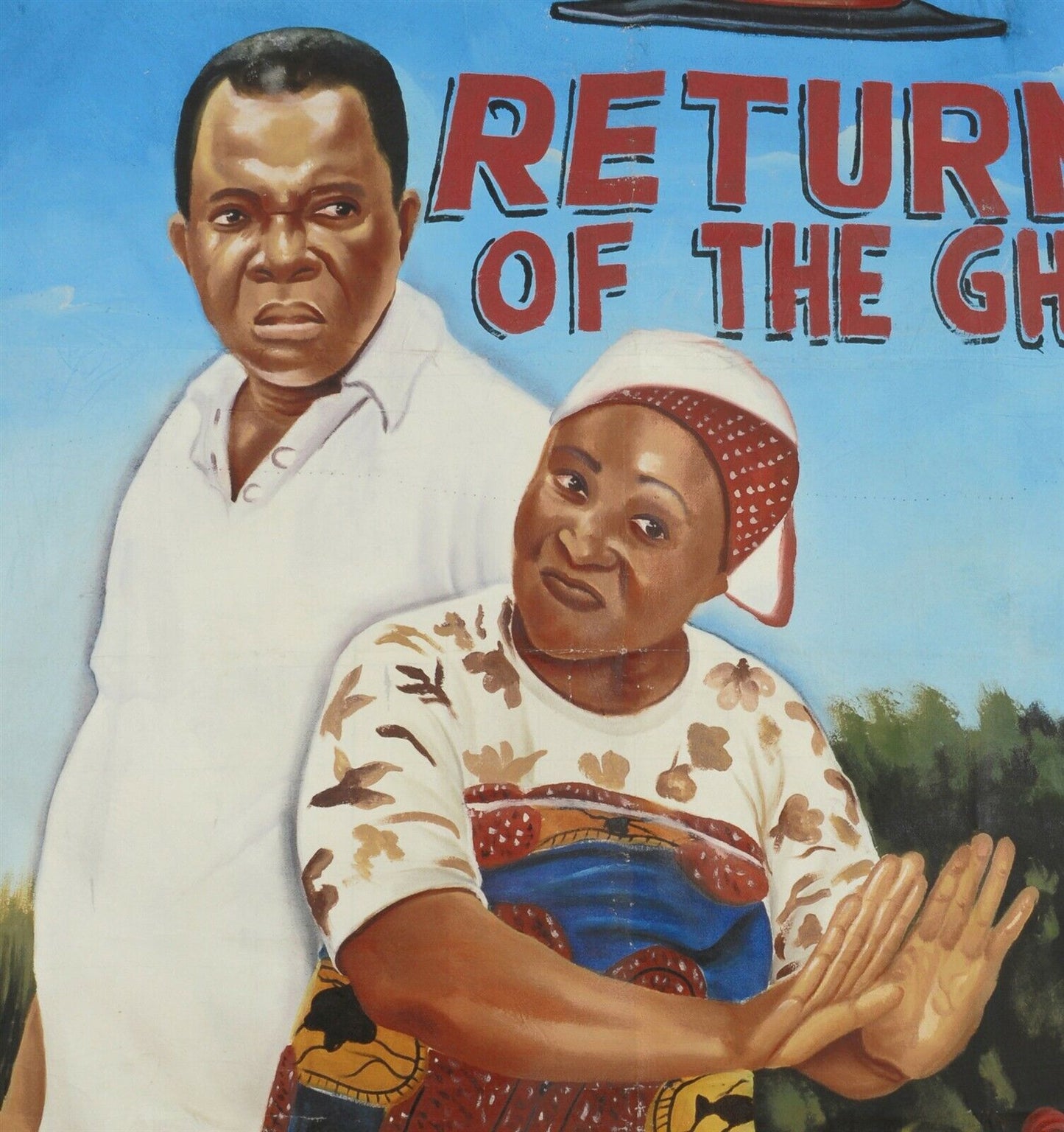Ghana handgemaltes Filmplakat afrikanisches Kino Volkskunst RÜCKKEHR DES GEISTES - Tribalgh