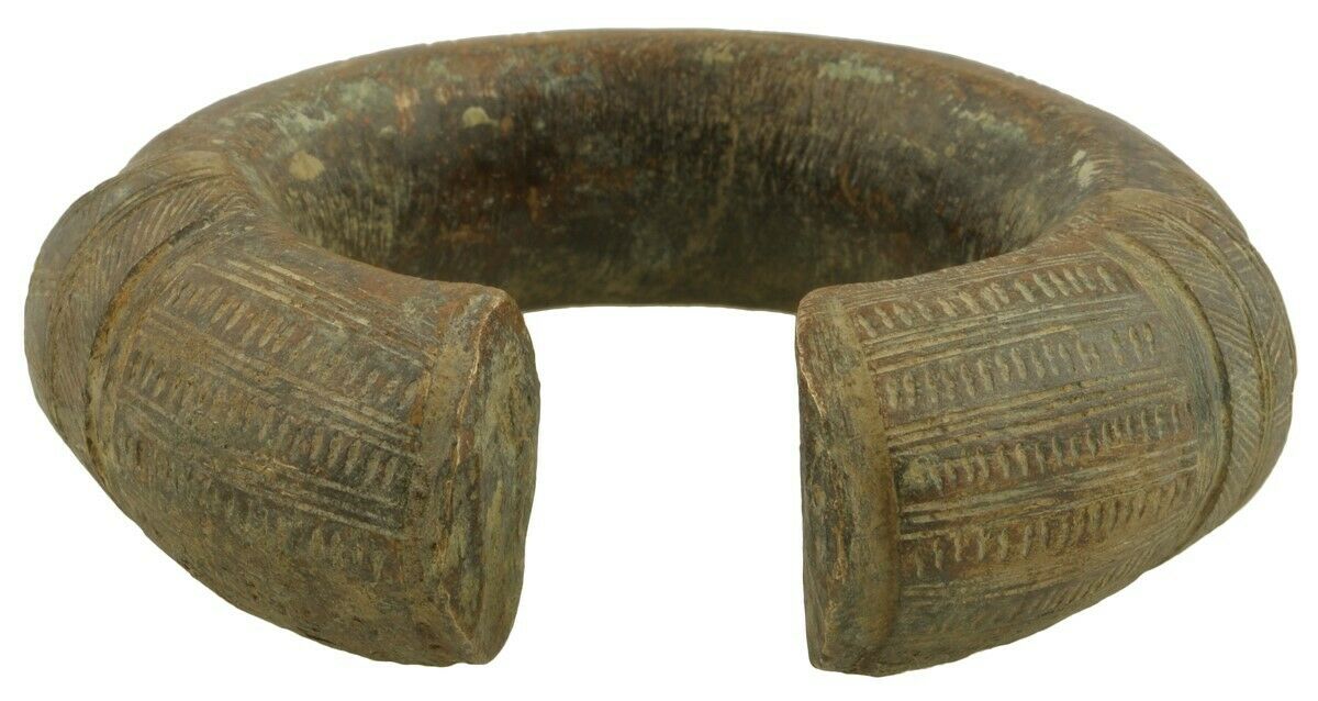 African Art old brass bracelet currency Ghana / Fulani West Africa - Tribalgh