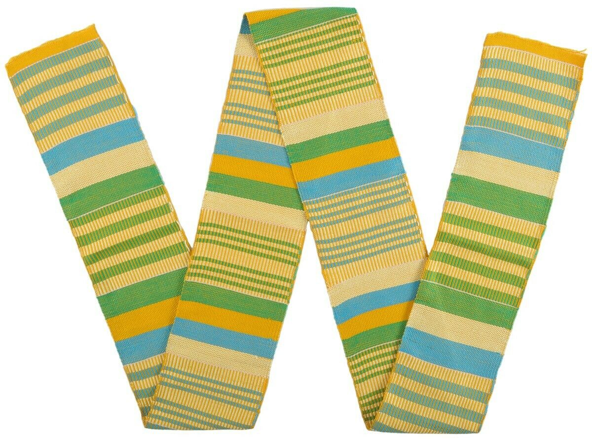 African Kente fabric Ghana sash handwoven scarf stole cloth Ashanti handwoven - Tribalgh