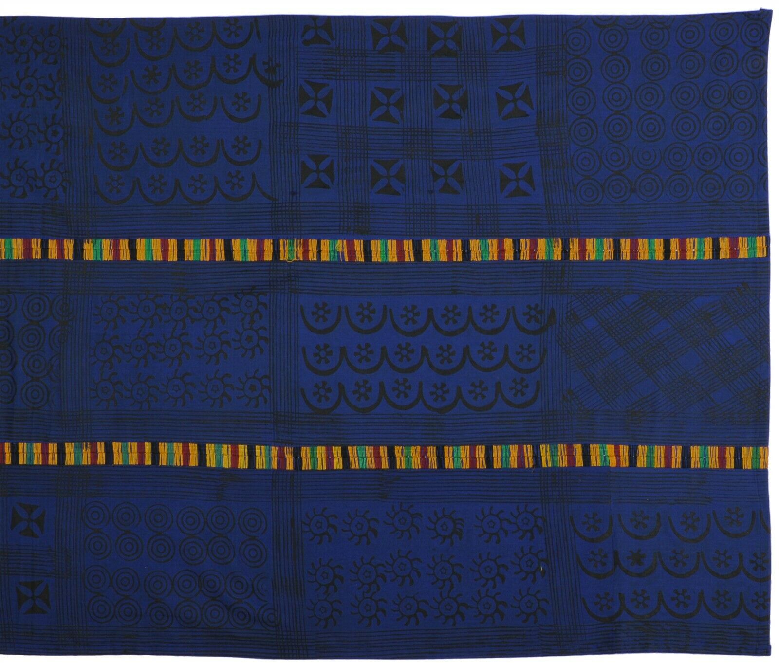 Adinkra Cloth Ghana Ashanti African Art Fabric Hand Stamped West Africa - alternate view