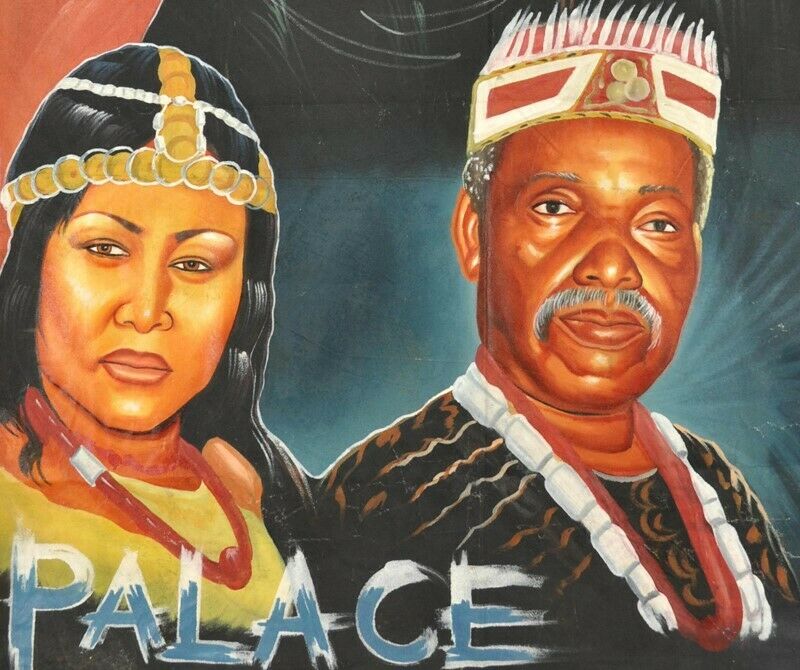 Movie Cinema poster Ghana African oil paint painting hand painted PALACE CRISIS - Tribalgh