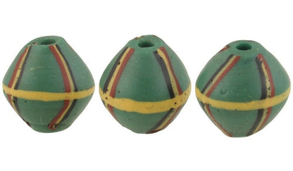 Εμπορικές χάντρες Δυτικής Αφρικής πράσινες παλιές γυάλινες χάντρες βασιλιάς Βενετσιάνικο δίκωνο εμπόριο Γκάνα - Tribalgh