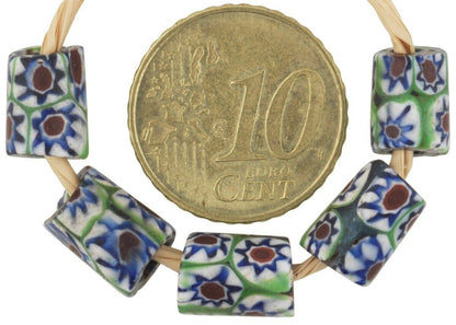 Antique Millefiori Venetian Glass Beads African Trade Old Rare Murano Mosaic - alternate view