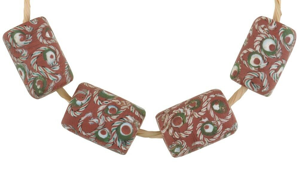 Old African Trade Beads Eye Venetian Glass Beads Brick Fancy Lampwork Ghana Rare