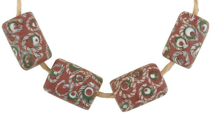Old African Trade Beads Eye Venetian Glass Beads Brick Fancy Lampwork Ghana Rare