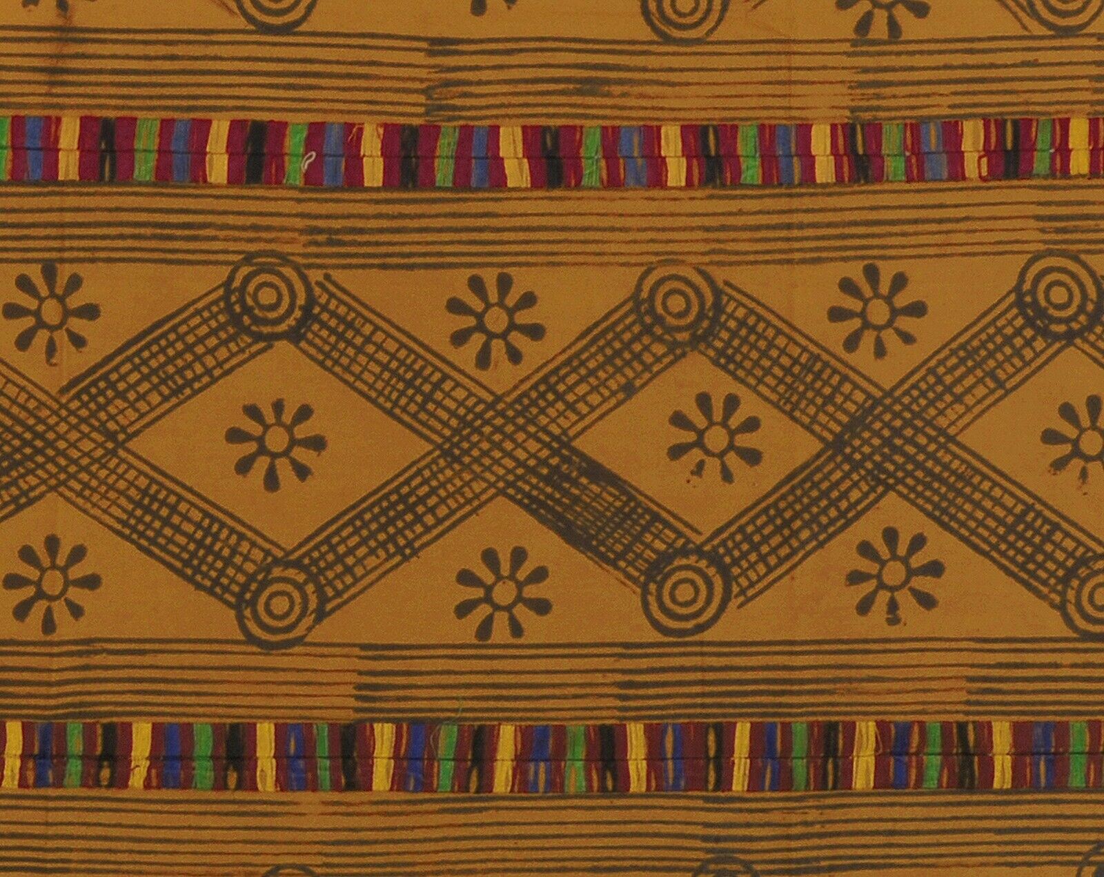 Adinkra Symbols Ashanti cloth African art Ghana fabric hand stamped West Africa - Tribalgh