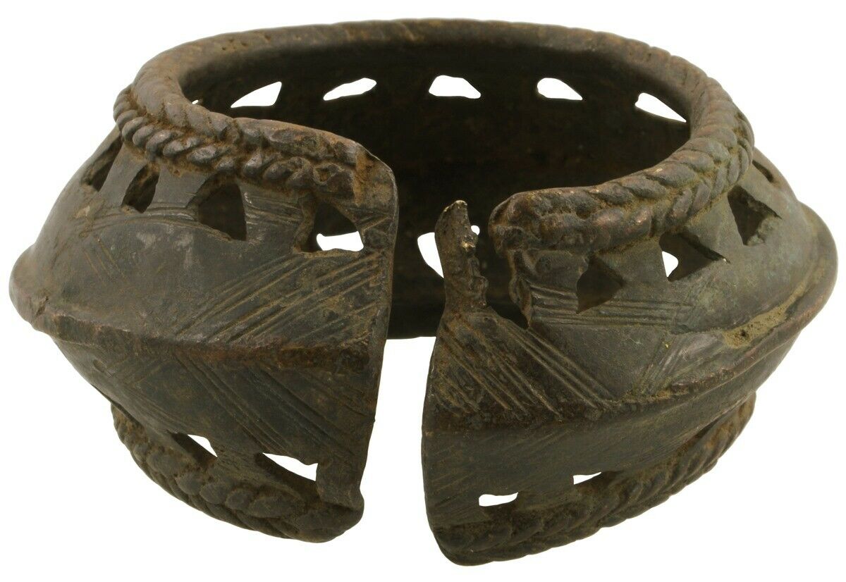 Pulsera de bronce de latón antiguo africano moneda Akan Fulani Ghana / Burkina Faso - Tribalgh