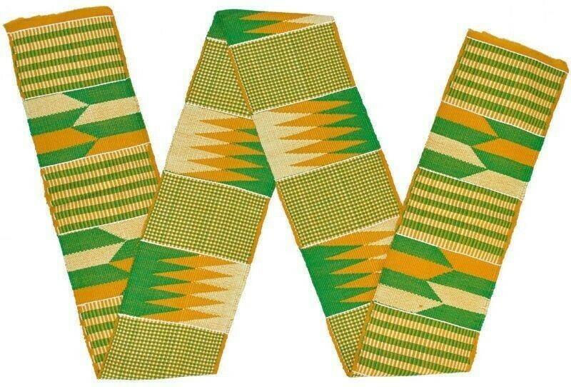 Handwoven Kente Ghana Ashanti Scarf Stole African cloth fabric sash Authentic - Tribalgh