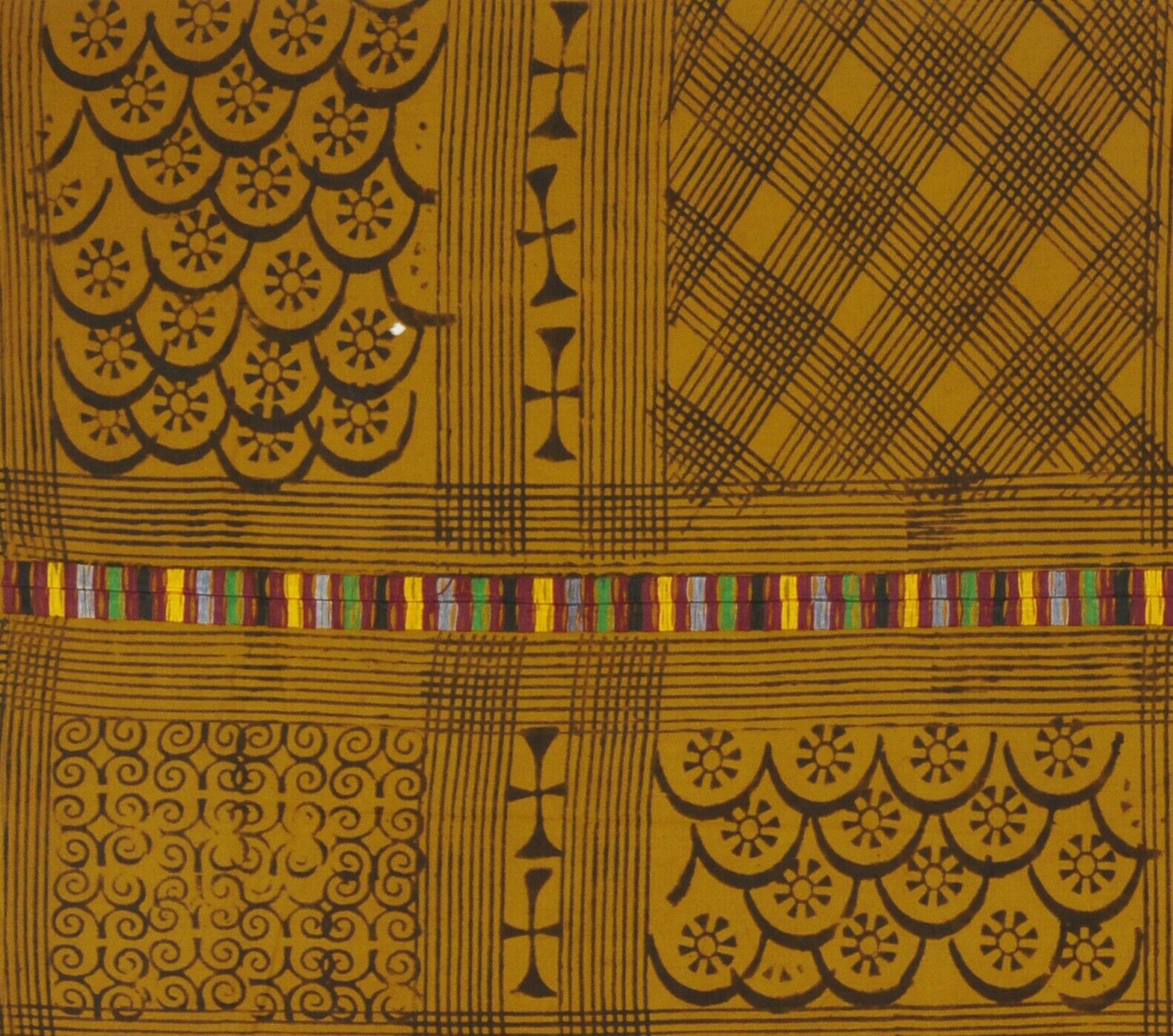Adinkra Ashanti cloth Decoration African Ghana fabric hand stamped West Africa - Tribalgh