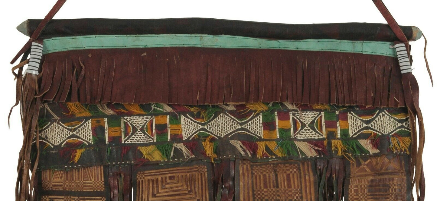 Δερμάτινο διακοσμητικό πάνελ σκηνής από παλιά Τουαρέγκ Αφρικανική τέχνη Μαλί Νίγηρας έρημος της Σαχάρας Ethnic - Tribalgh