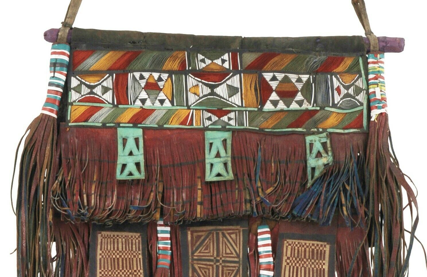 Old African Art Tuareg leather tent decor panel Mali Niger Sahara desert Ethnic - Tribalgh
