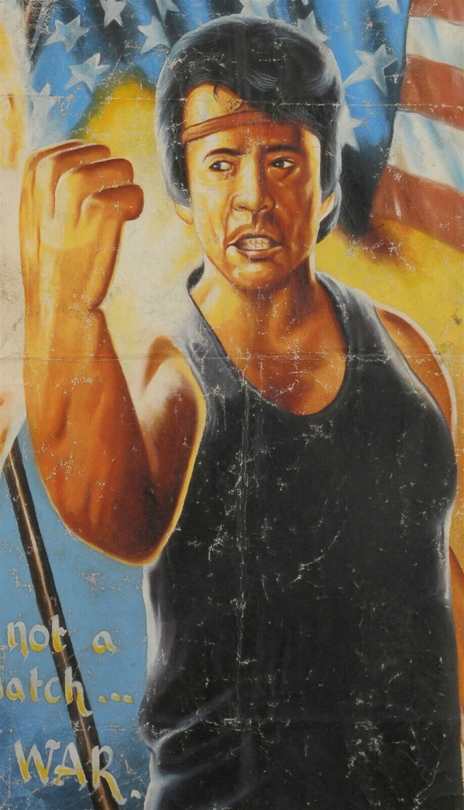 Cartel de película de cine Arte moderno africano pintura a mano Ghana NO RETIRO NO RENDICIÓN - Tribalgh