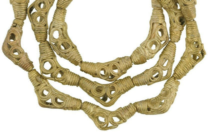 African trade brass beads Ghana Ashanti Akan lost wax bronze casting metal elbow - Tribalgh