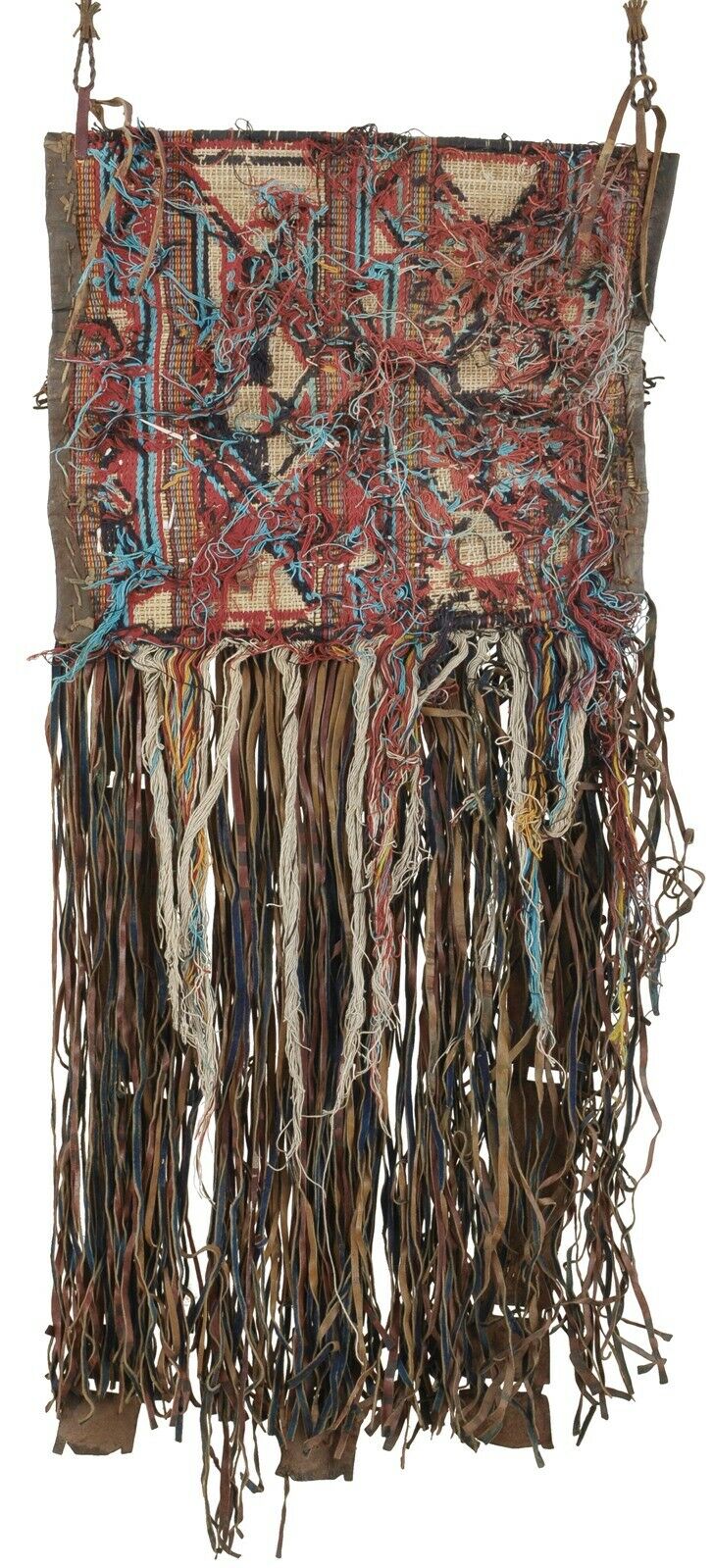 Old African Tuareg woven straw leather panel decoration Art Sahara Niger Mali - Tribalgh