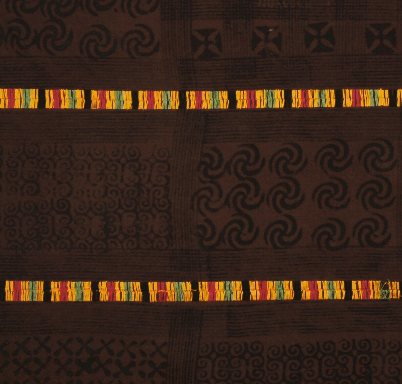 Adinkra Ashanti cloth Decoration African Ghana fabric hand stamped West Africa - Tribalgh