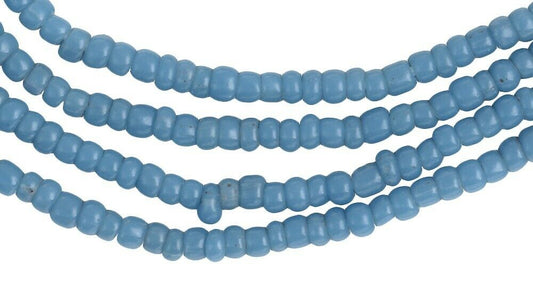 Vintage Blue Old Venetian Seed Beads Strand • Tiny 2–3 mm Trade Beads