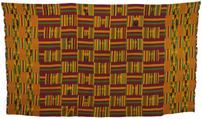 Ashanti Kente Handgewebter Stoff Asante Afrikanischer Akan Wohndekoration Textil Ghana - detaillierte Produktaufnahme