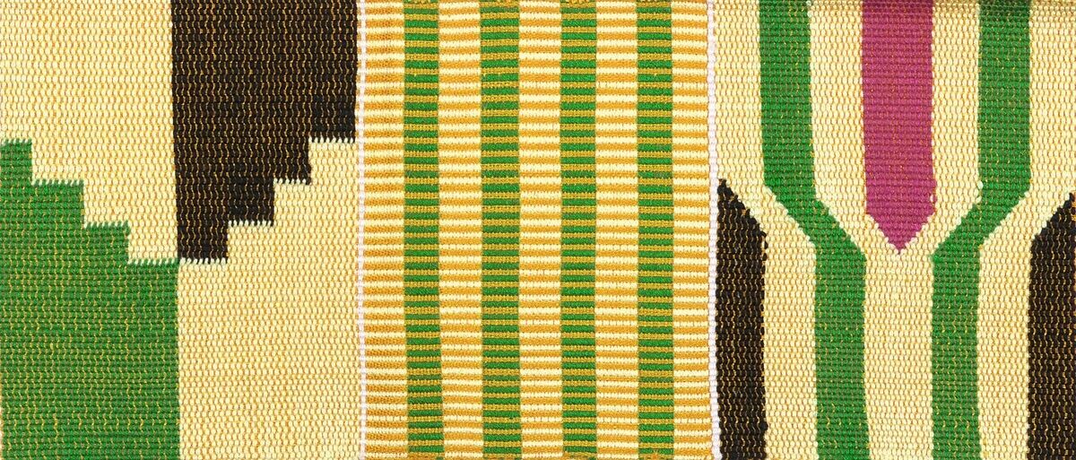 Ghana Kente Cloth scarf African stole handmade handwoven Ashanti fabric sash - Tribalgh
