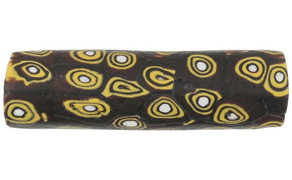 African trade antique bead Venetian millefiori glass old large Murano mosaic - Tribalgh