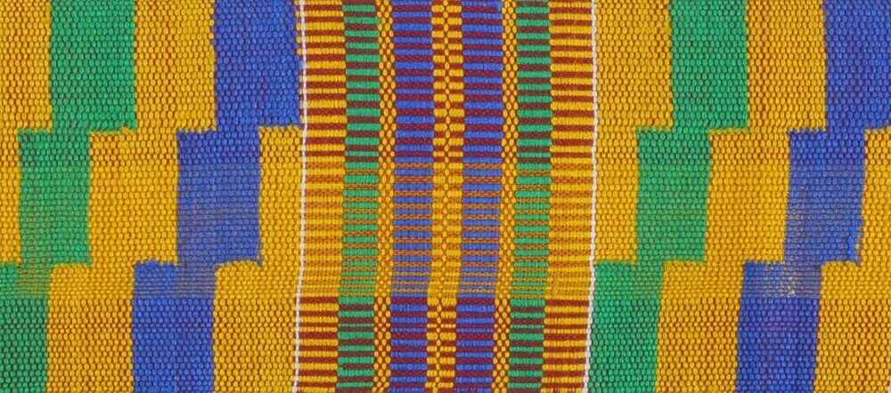 African Kente fabric cloth Ghana hand made weaving sash scarf stole Authentic - Tribalgh
