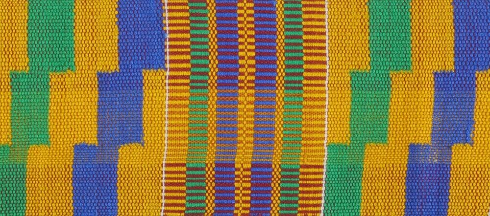 African Kente fabric cloth Ghana hand made weaving sash scarf stole Authentic - Tribalgh