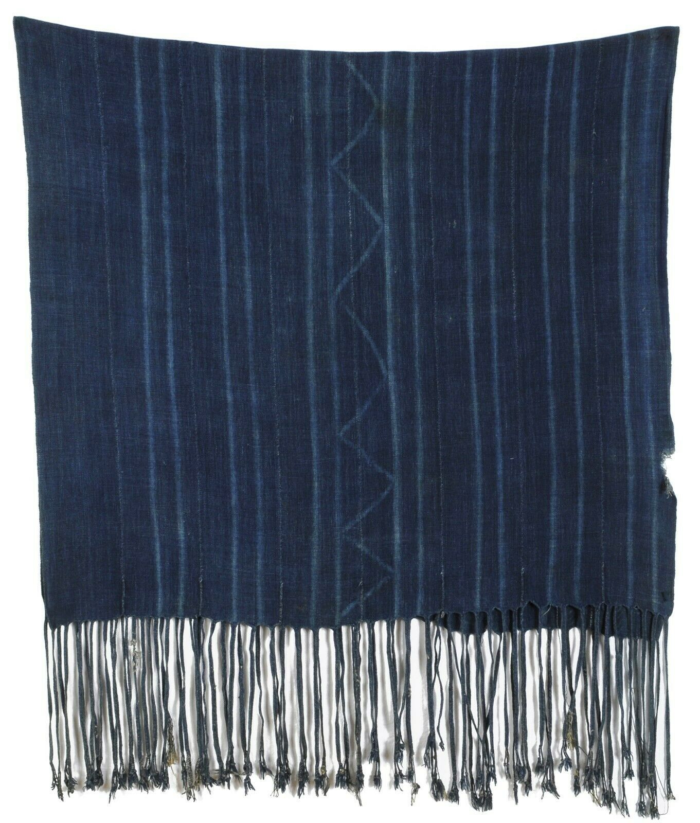 Old African Indigo dyed cotton Mossi Burkina Faso heavy hand woven cloth textile - Tribalgh