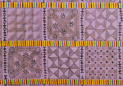 Разнообразие ткани с символами адинкра, Гана, африканская ручная печать - Трибалг