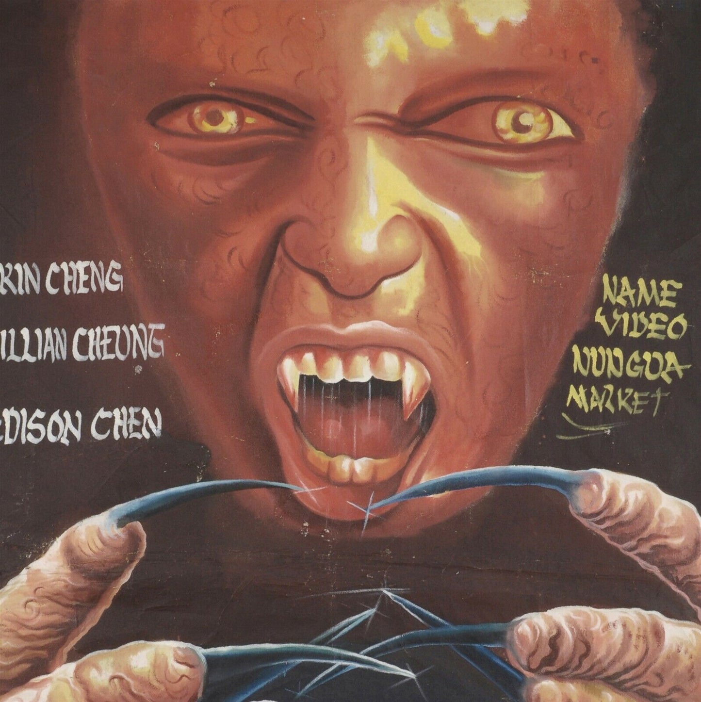 Ghana Filmplakat African Cinema Folk Wand handbemalt VAMPIRE EFFECT - Tribalgh
