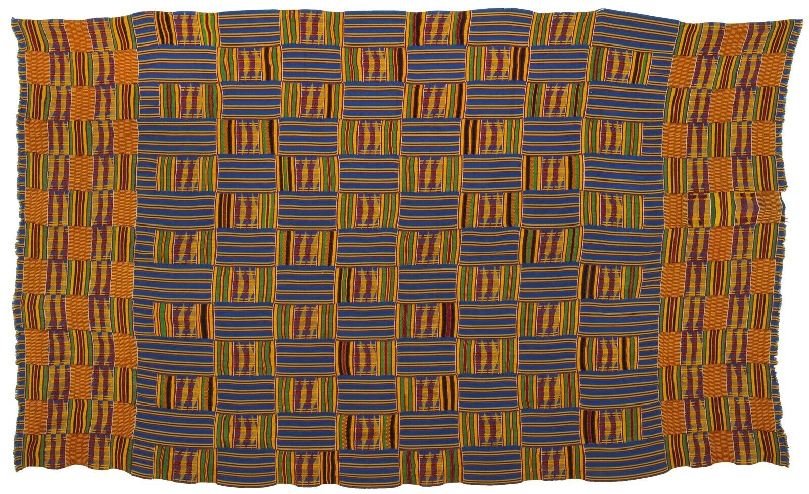Kente hand woven cloth African Ashanti handmade Art Ghana Akan wall decoration - Tribalgh