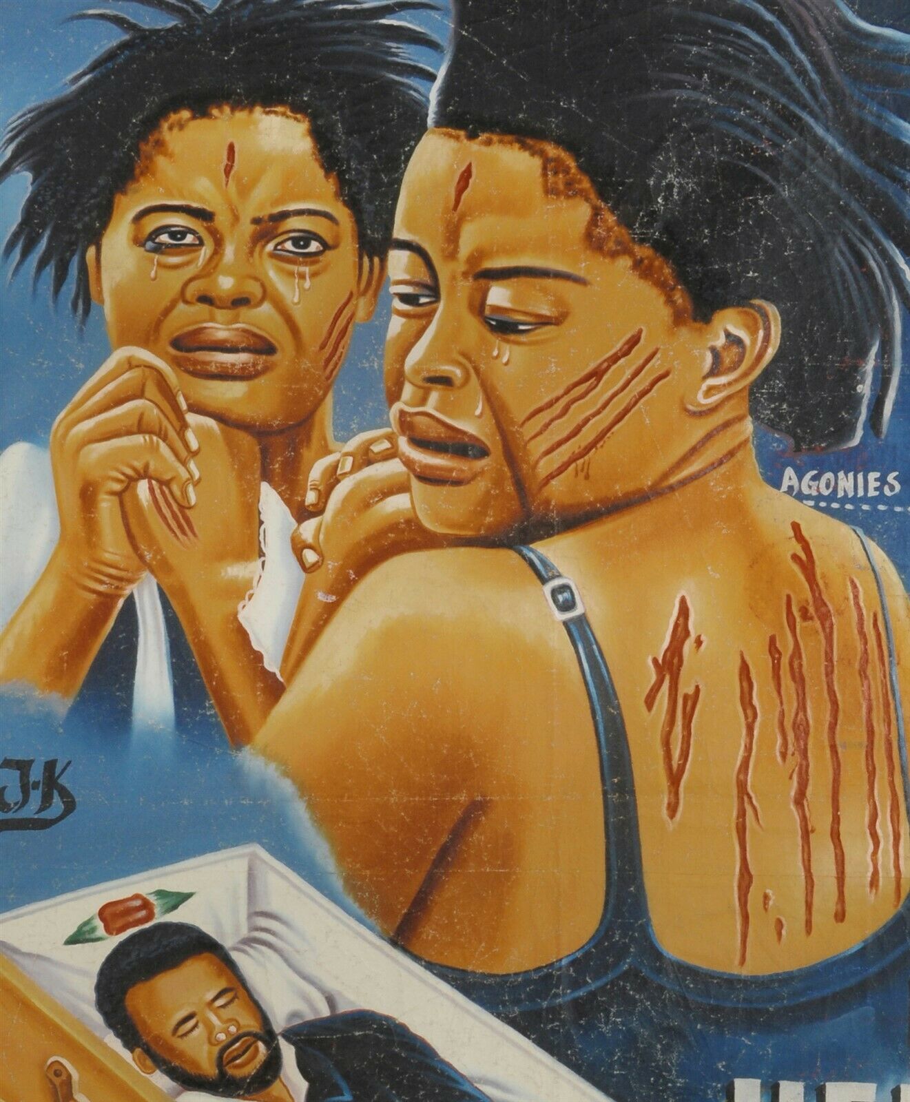 Ghana Hand painted Movie poster African cinema Art JUJU BLACK MAGIC Cry For Help - Tribalgh