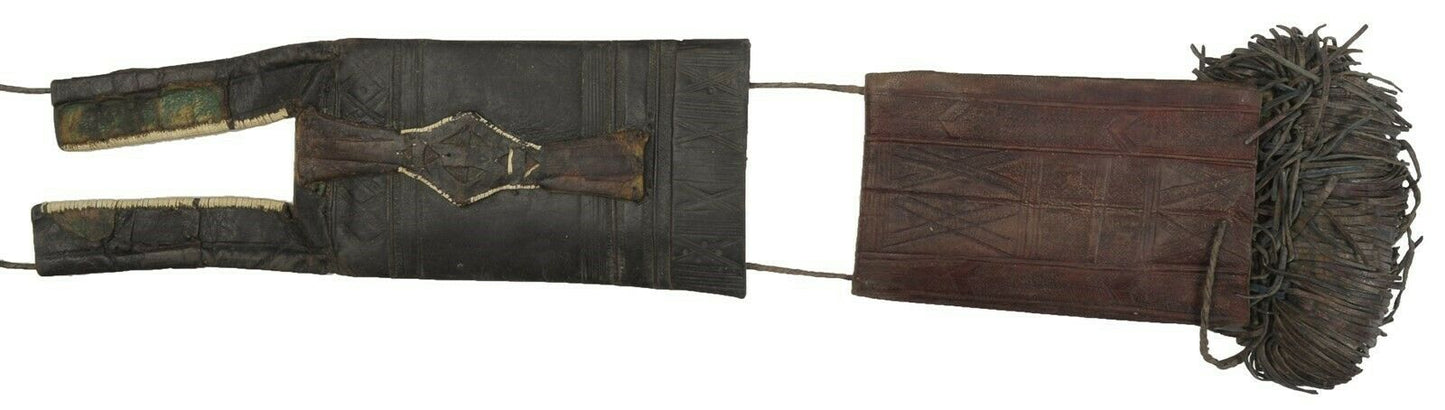 African Tuareg wallet Old leather purse Niger Nigeria Mali Sahara - Tribalgh
