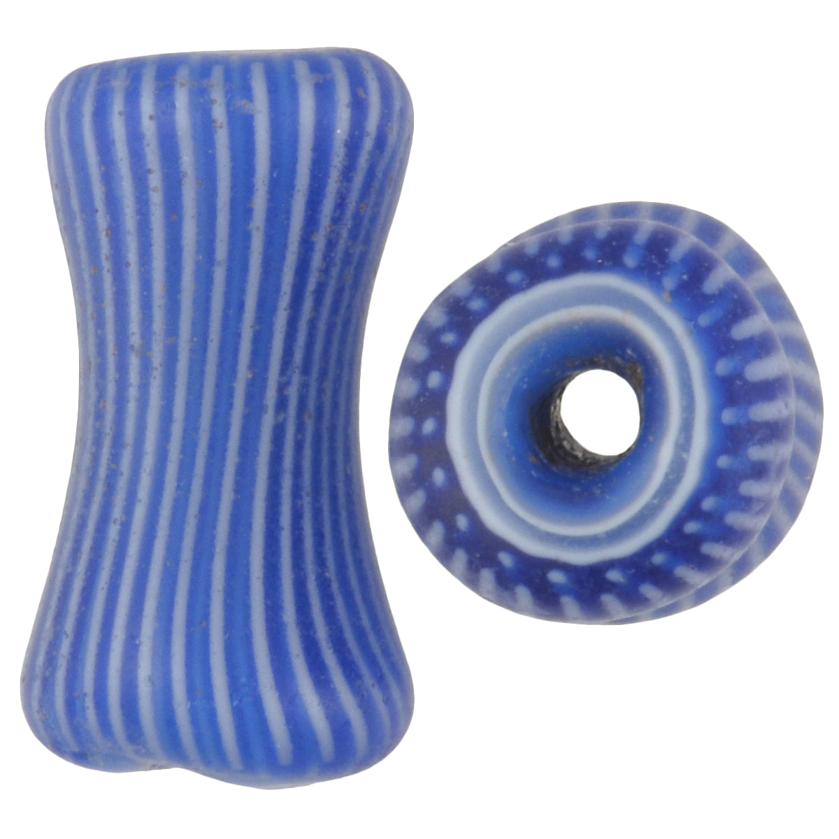 Seltenes 6-lagiges Chevron-Paar „Hundeknochen“ venezianische Handelsperlen