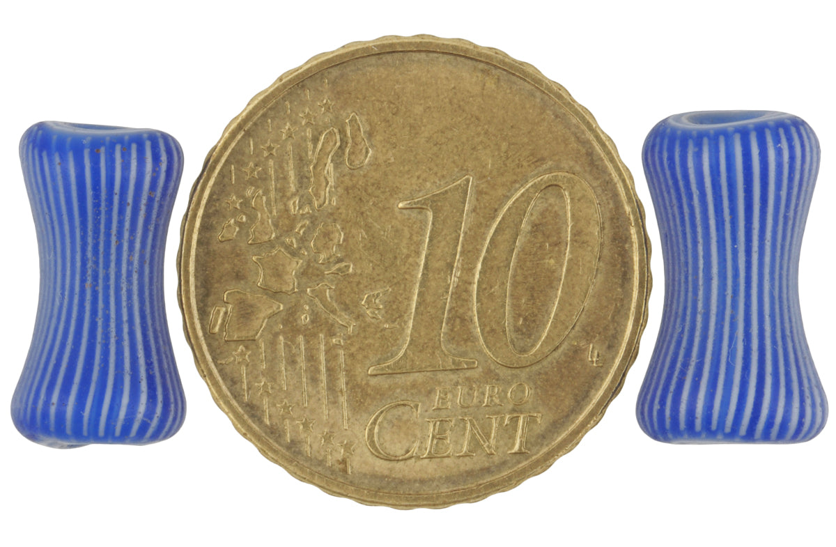 Seltenes 6-lagiges Chevron-Paar „Dog Bone“ venezianische Handelsperlen – alternative Ansicht