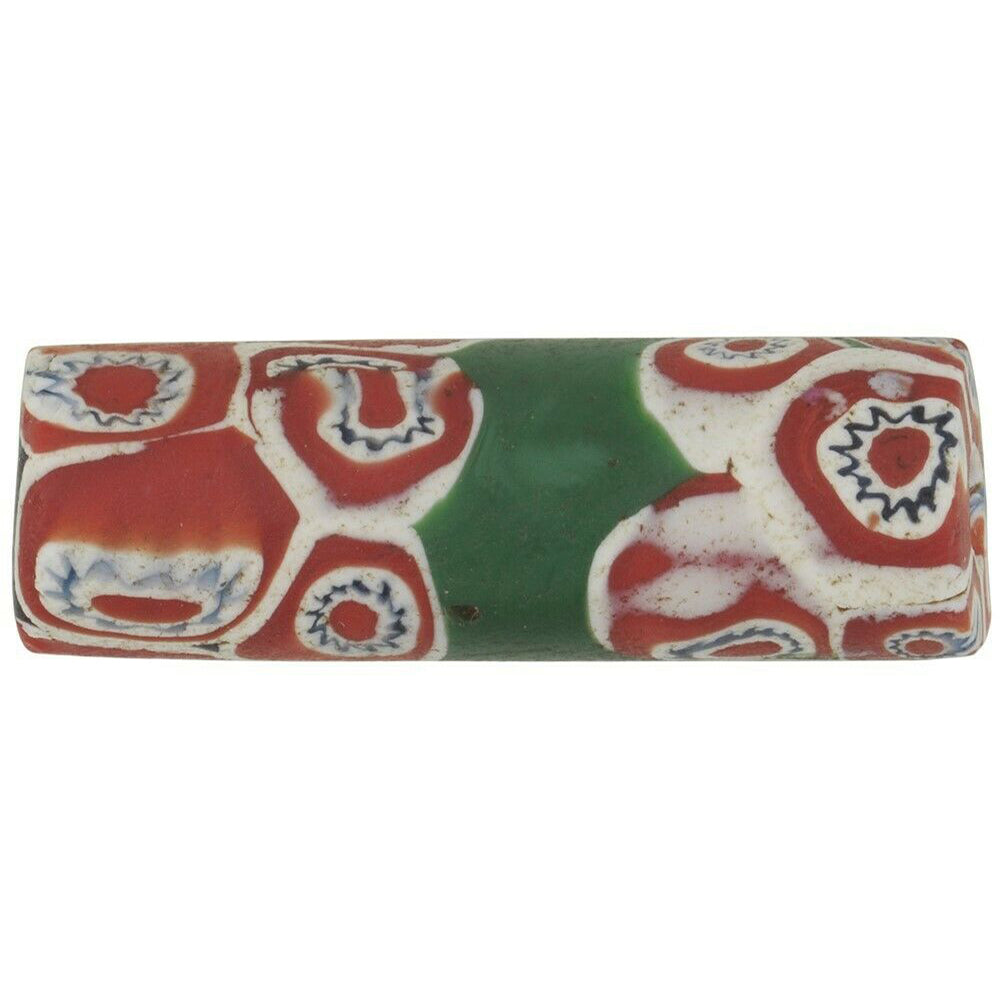 Old millefiori bead banded Venetian Murano mosaic glass African trade - Tribalgh