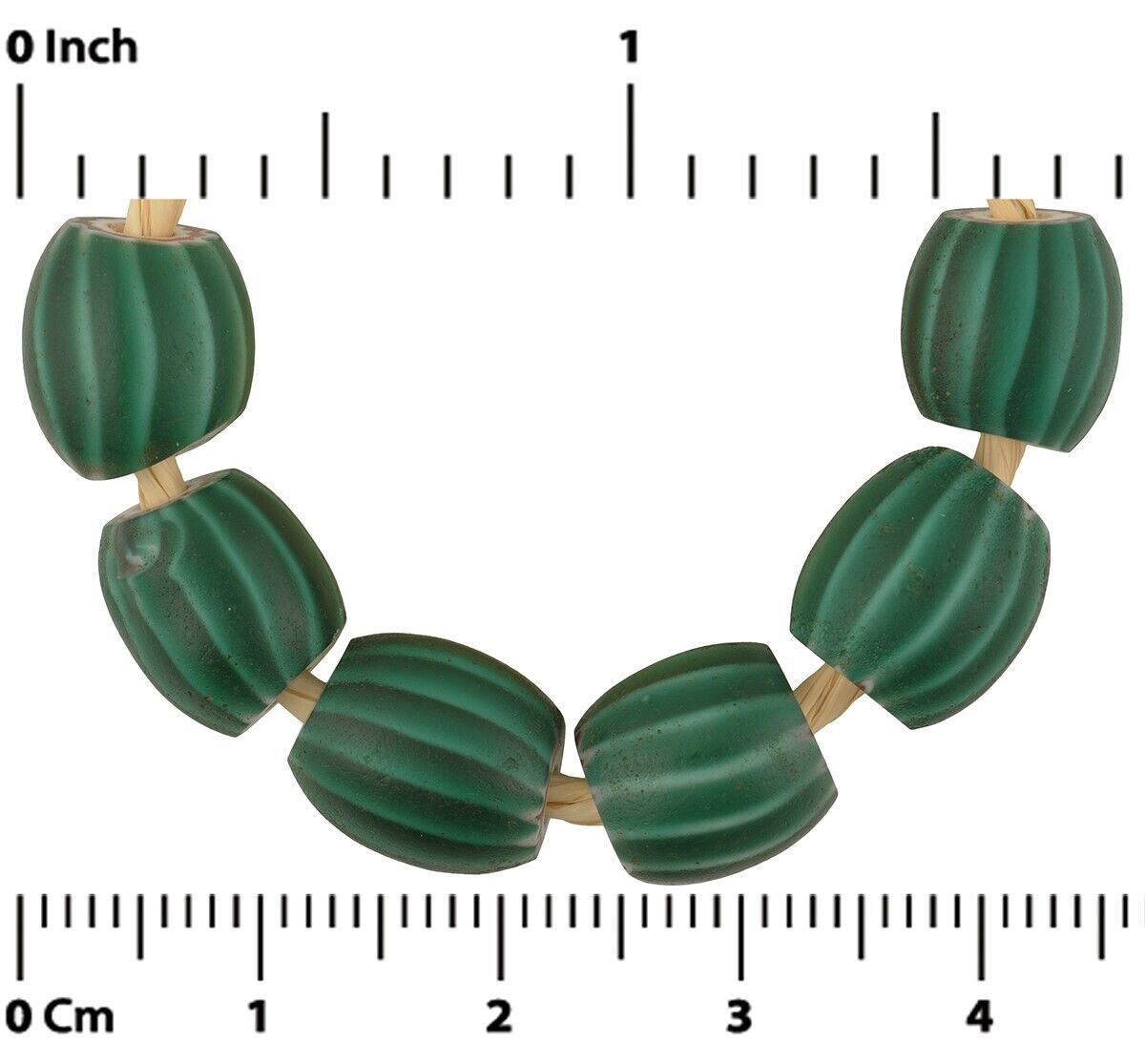 African trade antique chevron Venetian glass beads 4 layers Green - Tribalgh