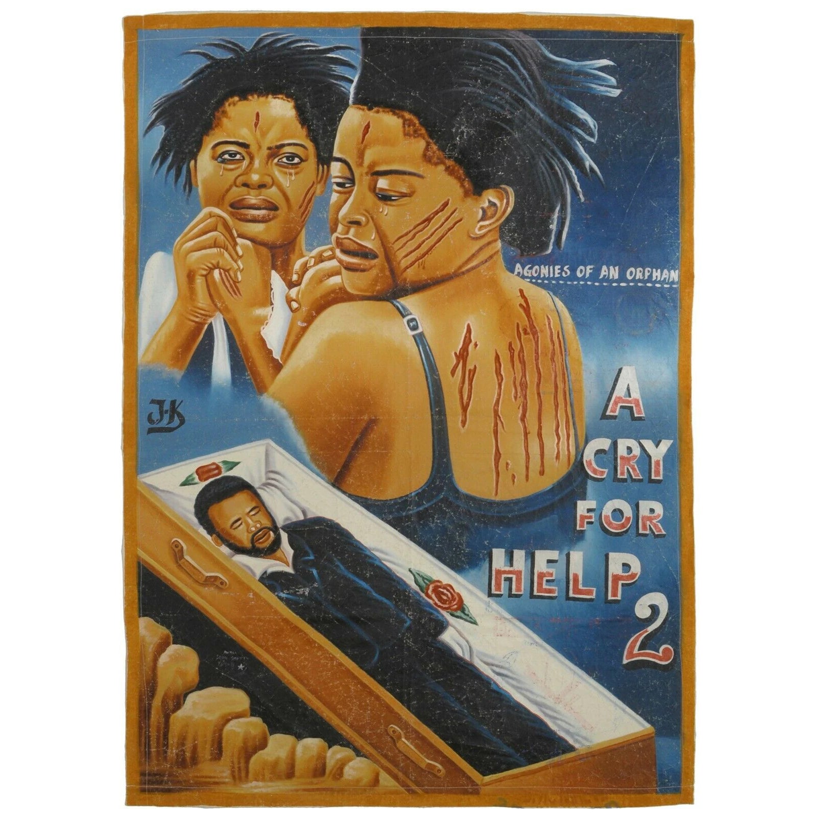 Ghana Hand painted Movie poster African cinema Art JUJU BLACK MAGIC Cry For Help - Tribalgh