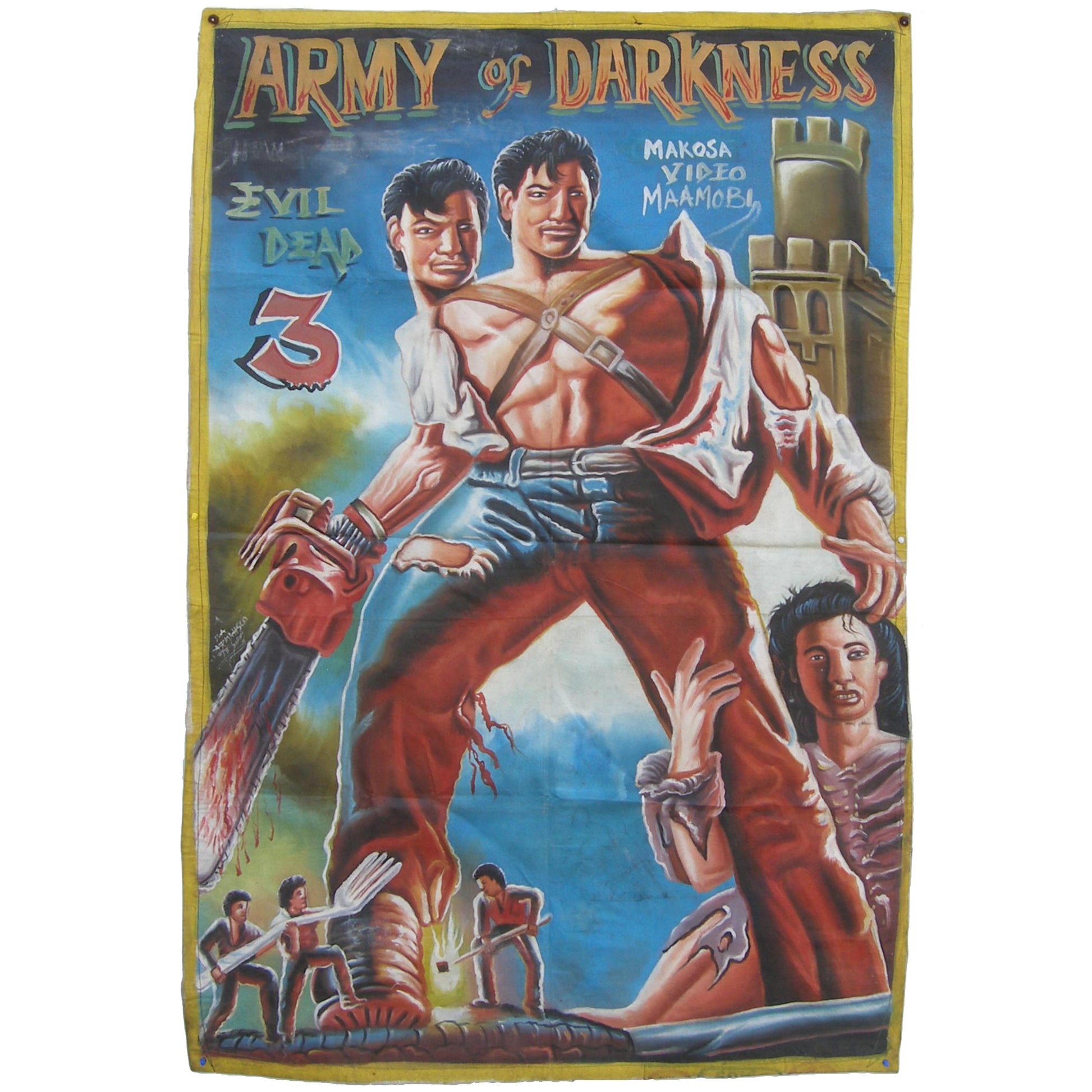 ARMY OF DARKNESS EVIL DEAD 3 MOVIE POSTER HAND PAINTED IN GHANA