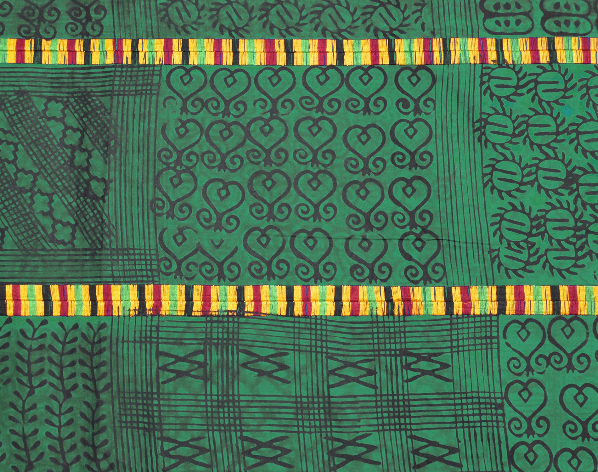 Adinkra Sankofa Symbol afrikanisches Tuch Ghana handgestempelt 1 - Tribalgh