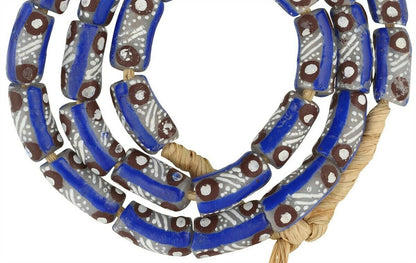 Recycelte Perlen Pulverglas Afrikanische Halskette ethnischer Schmuck Ghana - Tribalgh