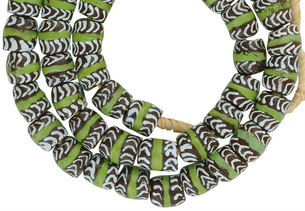 Krobo handgemachte Perlen recyceltes Glas Afrikanische Halskette Ghana Schmuck - Tribalgh