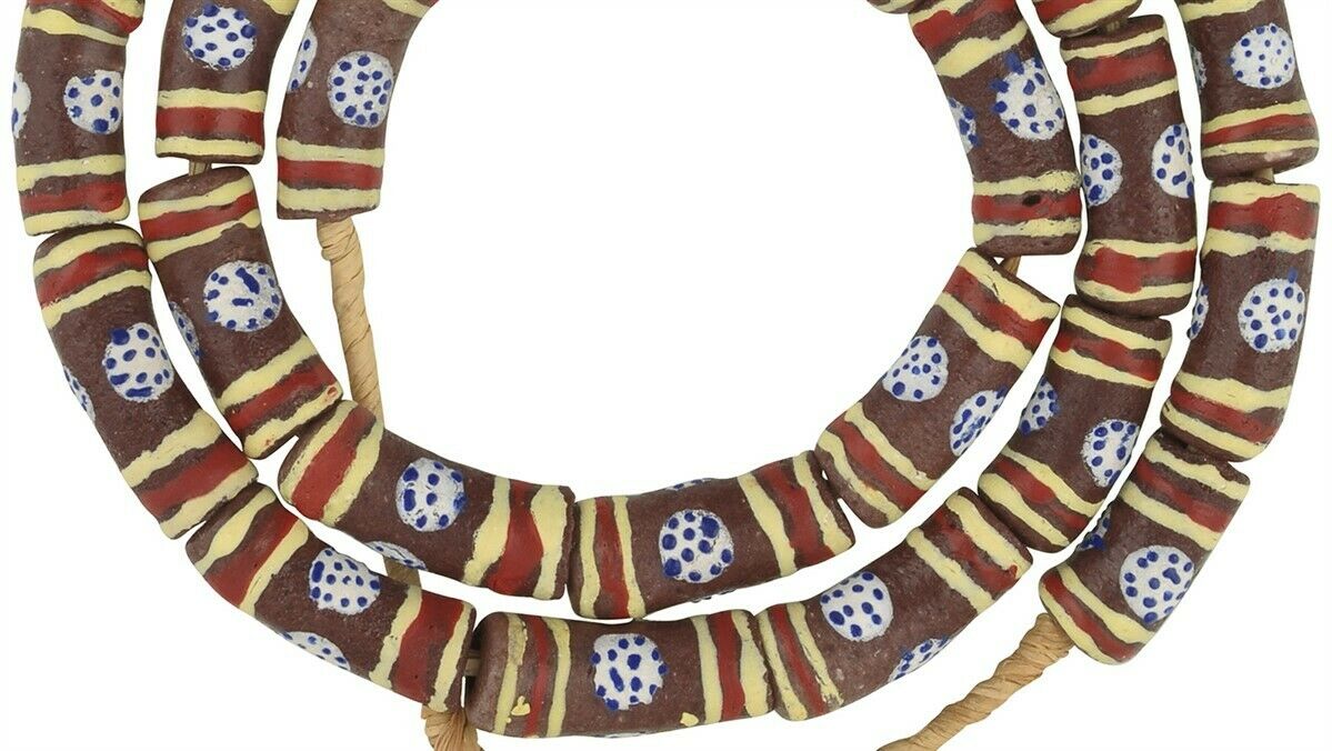 Recycelte Glaspulverperlen handgefertigte ethnische Halskette Afrikanischer Handel - Tribalgh
