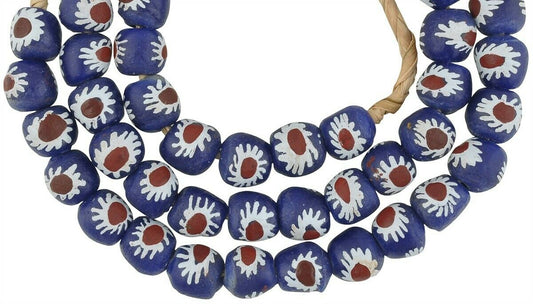 Colorful Fancy Powder Glass Beads - African Trade Beads From Ghana - alternate view